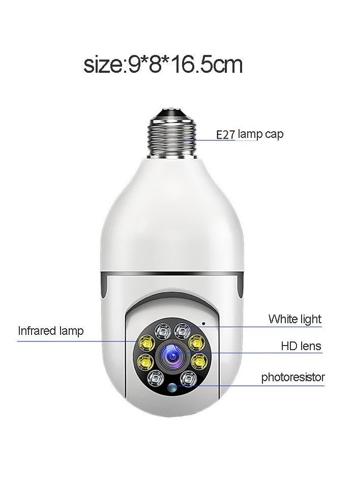Generic - Light Bulb Security Cameras 5 G Hz Outdoor Wireless Wifi Security Cameras 360 Degree Light Socket Screw In Security Cameras For Home Security Safe Cam Light Bulb Cameras Night Vision - Image 1
