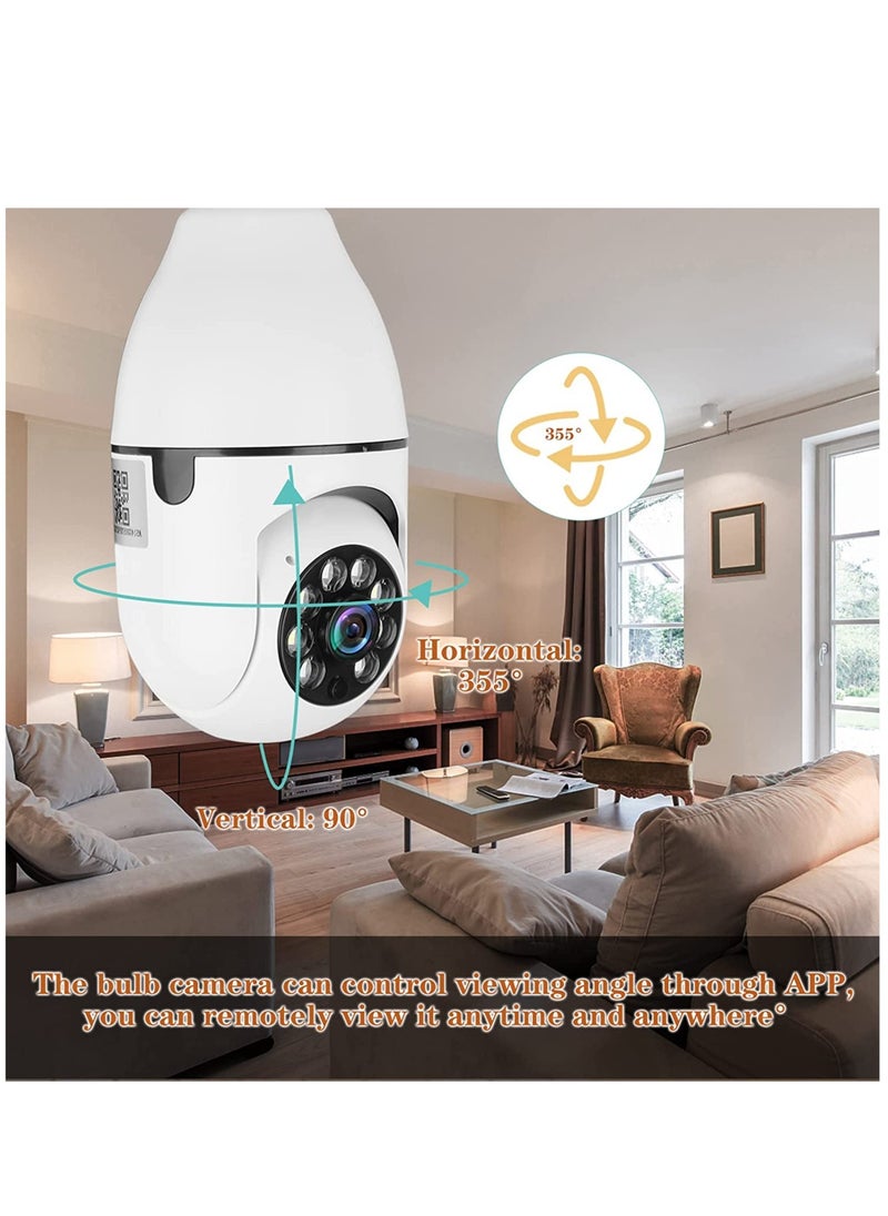 Generic - Light Bulb Security Cameras 5 G Hz Outdoor Wireless Wifi Security Cameras 360 Degree Light Socket Screw In Security Cameras For Home Security Safe Cam Light Bulb Cameras Night Vision - Image 1