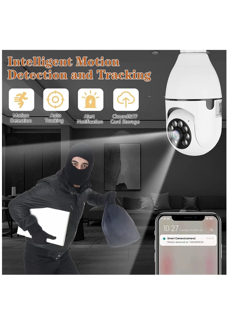 Generic - Light Bulb Security Cameras 5 G Hz Outdoor Wireless Wifi Security Cameras 360 Degree Light Socket Screw In Security Cameras For Home Security Safe Cam Light Bulb Cameras Night Vision - Image 1
