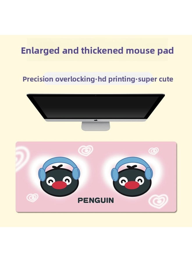 Mouse Pad Penguin Large Keyboard Pad Extra-large Thickened Lock Edge Large Office Desk Mat Oversized Dirt-resistant Non-slip Desk Mat 