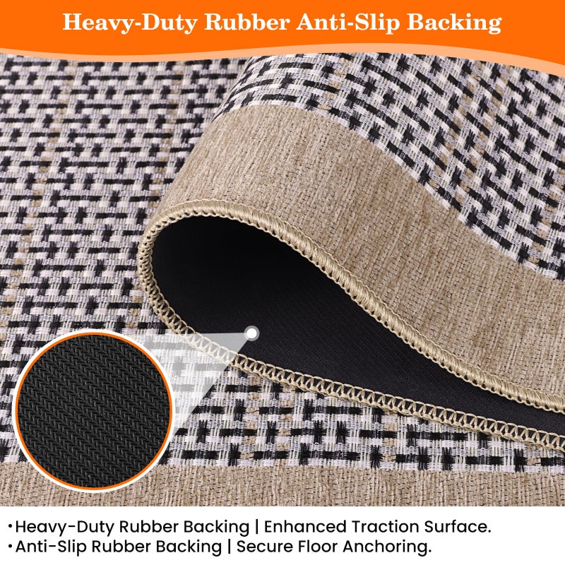 StepRite Kitchen Rugs, Kitchen Mats for Floor, 70"x20" Non-Slip Machine-Washable Kitchen Throw Rug, Absorbent Runner Rugs Office, Sink Standing Desk Mat, Decor Carpet, Khaki - Image 4