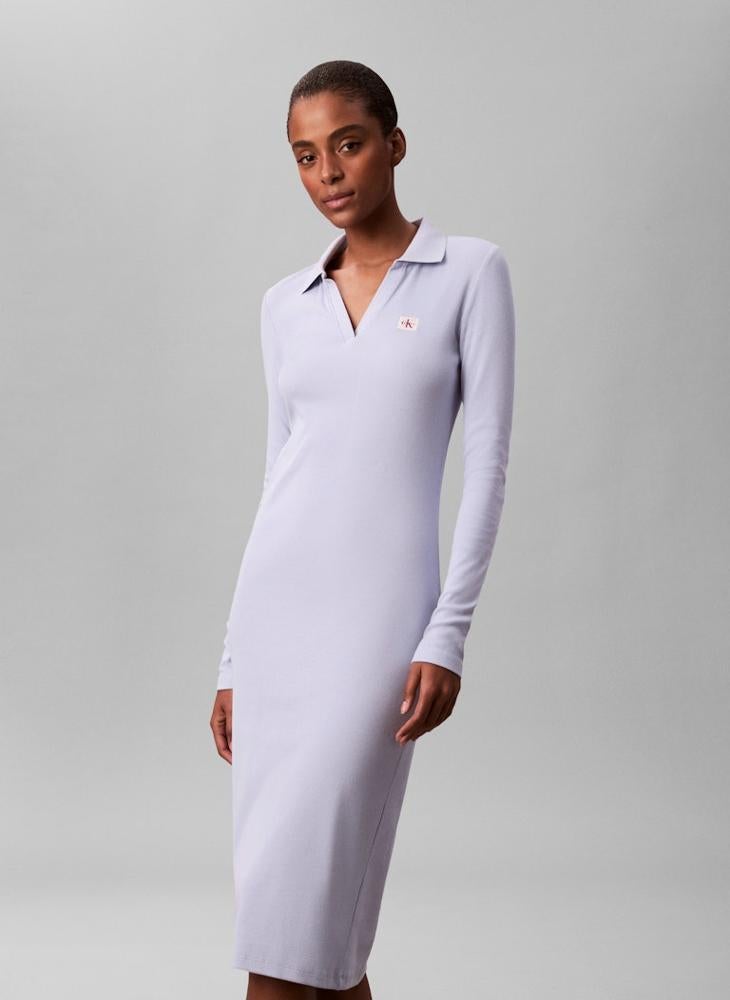Calvin Klein Jeans Long Sleeve Collar Neck Midi Dress - Image 5