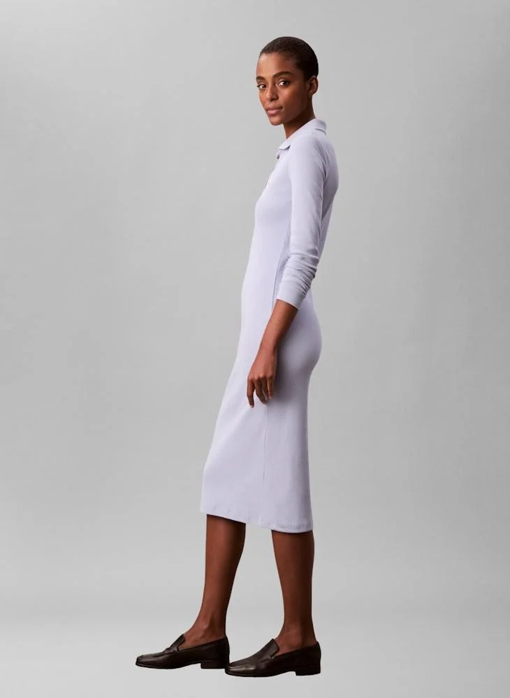 Calvin Klein Jeans  Long Sleeve Collar Neck Midi Dress for Women | Best Price UAE