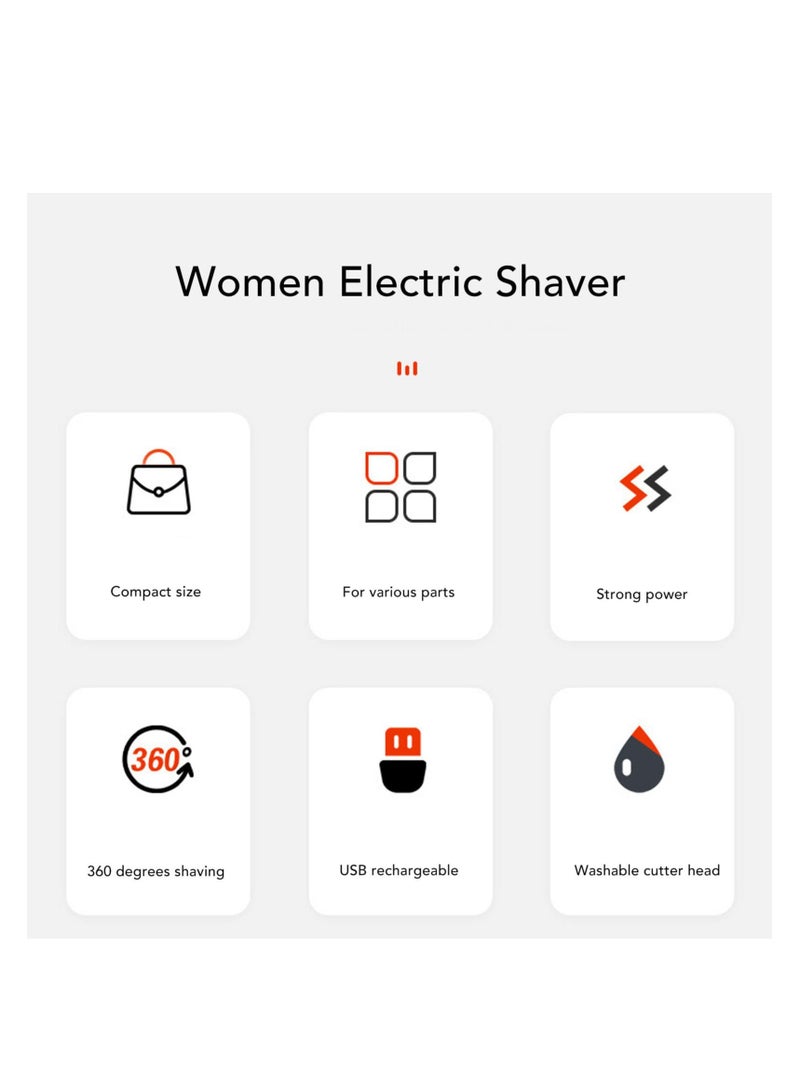 كابتن تيك Women's Electric Shaver, Rechargeable Body Hair Removal Trimmer with 3 Detachable Blades for Smooth Shaving on Arms and Legs - Ideal Lady Shaver for Effortless Grooming. - Image 2