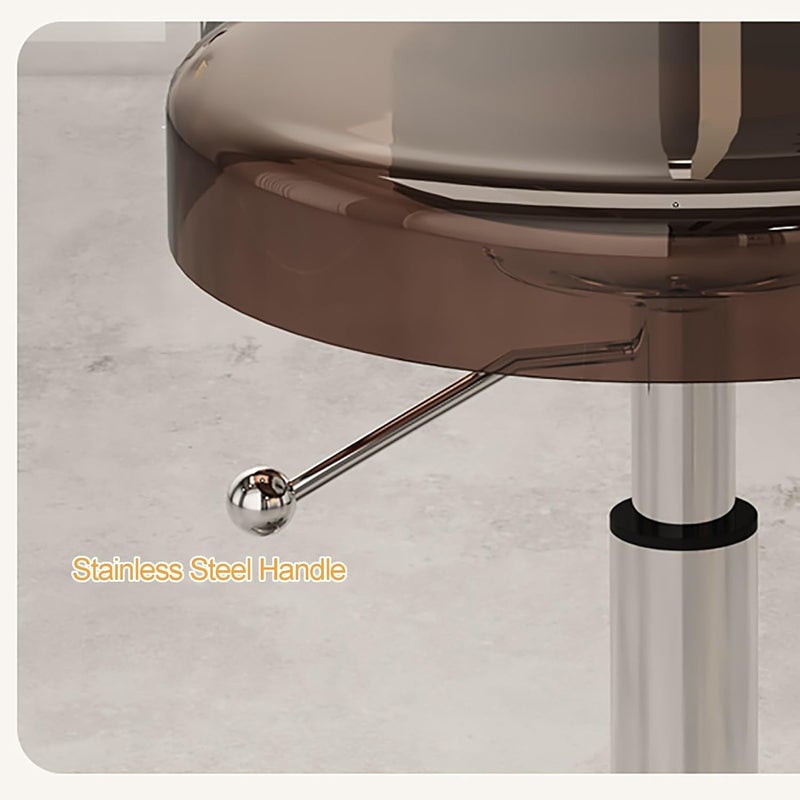 Adjustable Acrylic Rolling Stool, Swivel Chair On Wheels for Salon, Medical Office, Spa, Kitchen, Tattoo Work - Height 42-55cm, Green Color Clear a 40-47cm/16-19 - Image 4