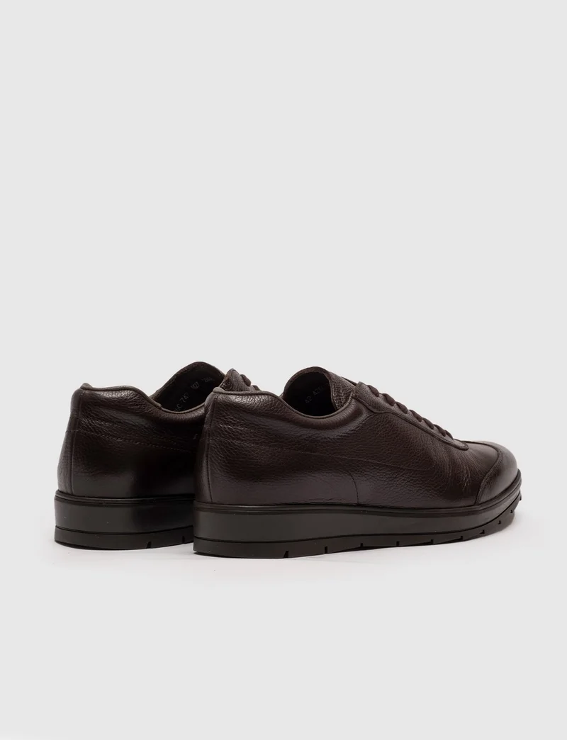 Cabani Leather Brown Lace-Up Men's Casual Shoes