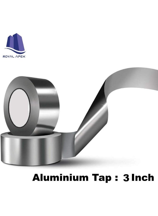 Royal Apex Multi-Purpose Strong Aluminium Foil Adhesive Insulation Tape For Roof Leak Surface Crack Window Sill Gap Pipe Rupture Boat Sealing Etc‚ 3 Inch Pack Of 2 Aluminium Tap - Image 2