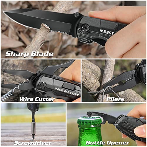 ETEH Gifts for Dad from Daughter Son,Multitool Pocket Knife "BEST DAD EVER",Christmas Birthday Fathers Day Dad Gifts,Unique Camping Hunting Cycling Gift Ideas for Dad - Image 3