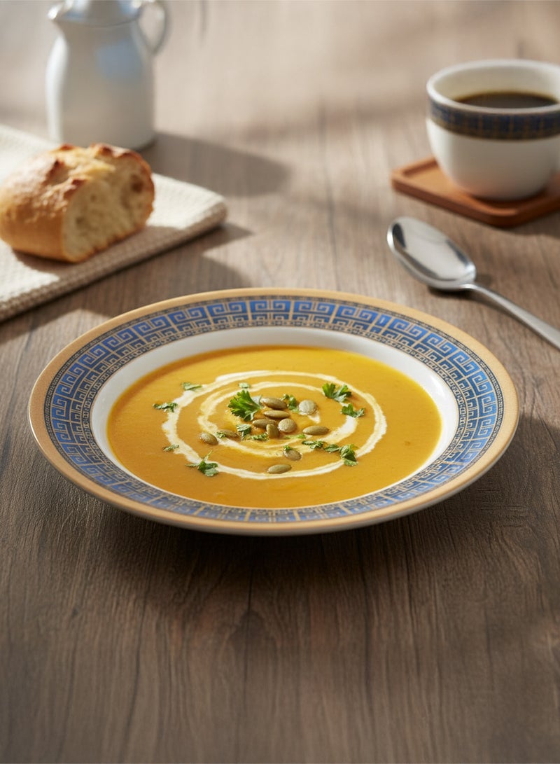 MODA CUCINA طبق شوربة دائري من الميلامين باللون الأزرق الرائع 23 سم إسمى - Image 3