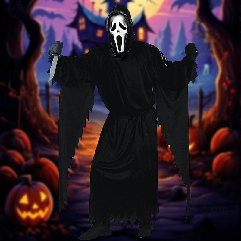 Y&D Halloween Group Family Costumes Death Ghostface Scream Horror Scary Costume Kid's Adults' Girls' Halloween Carnival Party Stage Easy Halloween Costumes Dress Up - Image 3