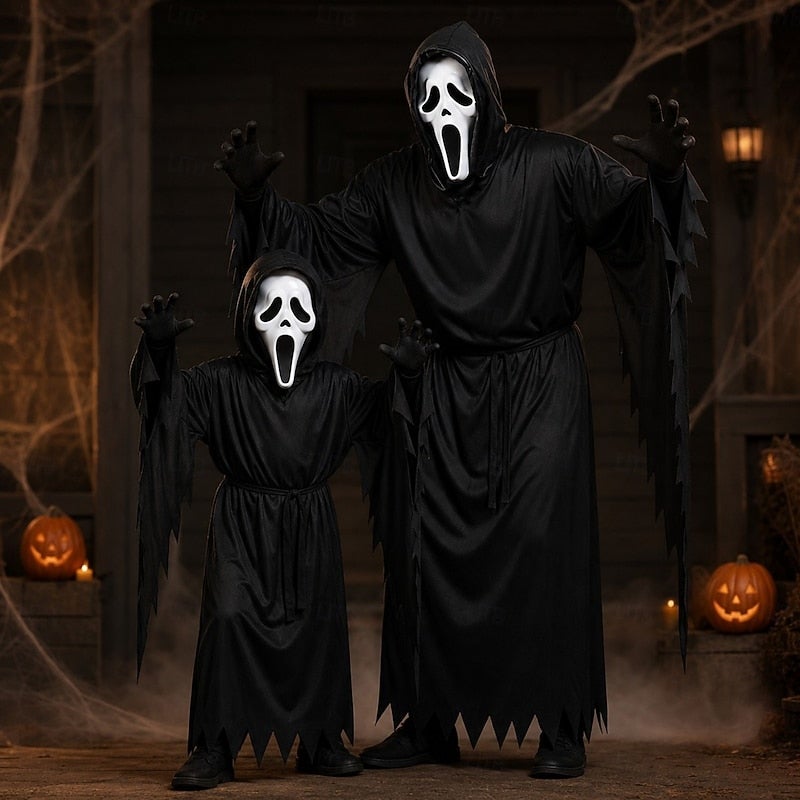 Y&D Halloween Group Family Costumes Death Ghostface Scream Horror Scary Costume Kid's Adults' Girls' Halloween Carnival Party Stage Easy Halloween Costumes Dress Up - Image 2