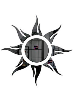 Bikri Kendra Bikri Kendra Sun Black Model 3 Mirror Stickers for Wall Acrylic Mirror Wall Decor Sticker Wall mirror stickers Acrylic Stickers Self Adhesive Sticker Wall Stickers for Hall Room Bedroom 