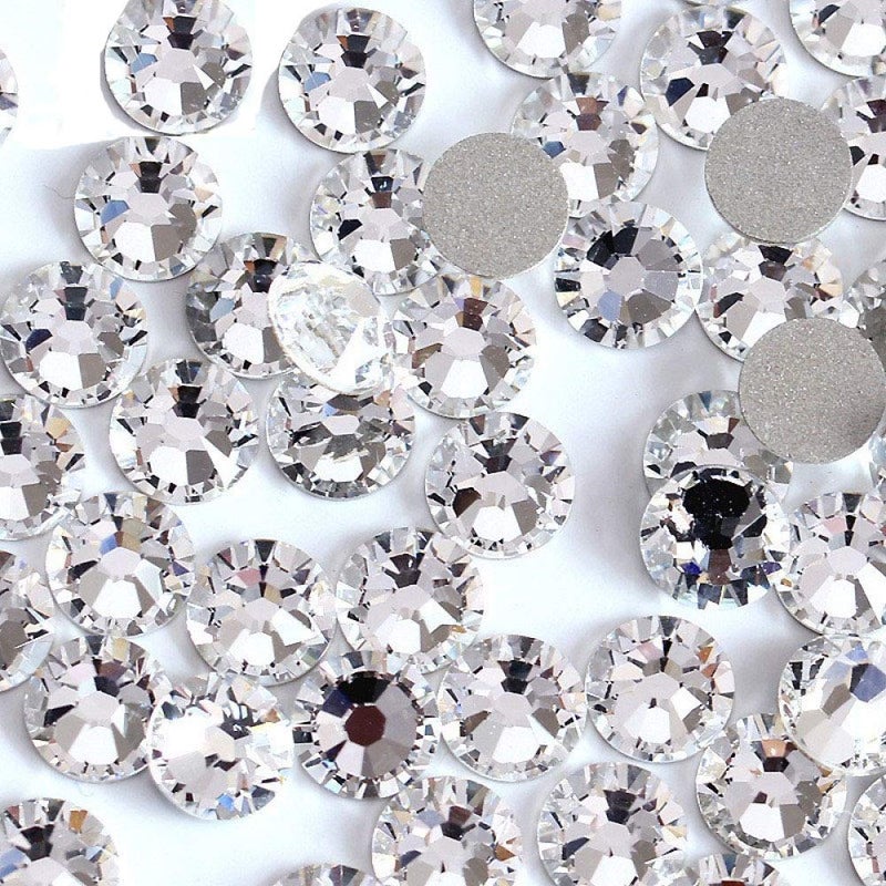 Onwon 1440 Pieces SS3 14mm Clear Crystal Flat Back Brilliant Round Rhinestones Glass Stones Glitter Gems Transparent Faux Diamond Clear