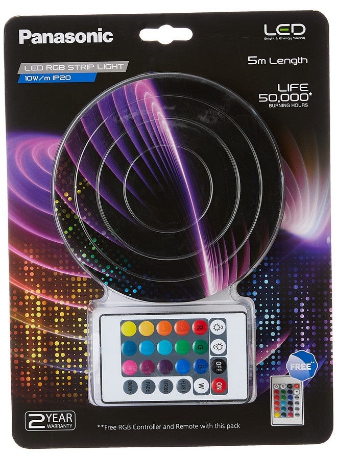 Panasonic Polycarbonate 50W RGB LED Strip Light, 12V DC 5 Metres Strip Light, IP 20, (Pack of 1),White - Image 1
