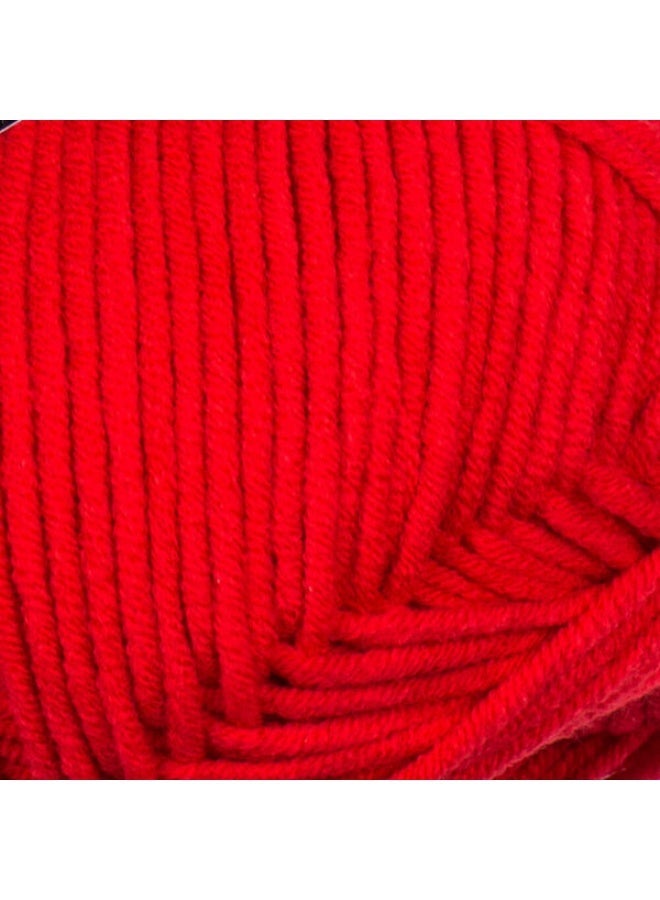 YarnArt Jeans Plus Yarn, Color 90 Bright Red, Cotton-Acrylic Blend, 100g - Image 2