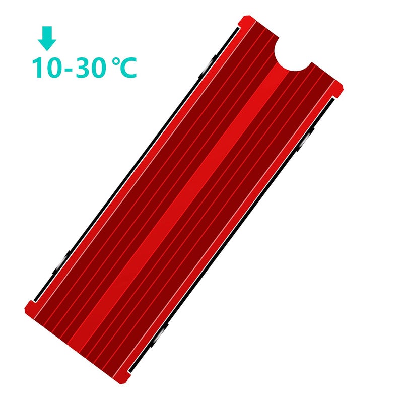 SGTKJSJS M.2 Heatsink Cooler 2280 SSD Double-Sided Heat Sink with Thermal Silicone pad for PS5/PCPCIE NVME M2 SSD (red) - Image 5