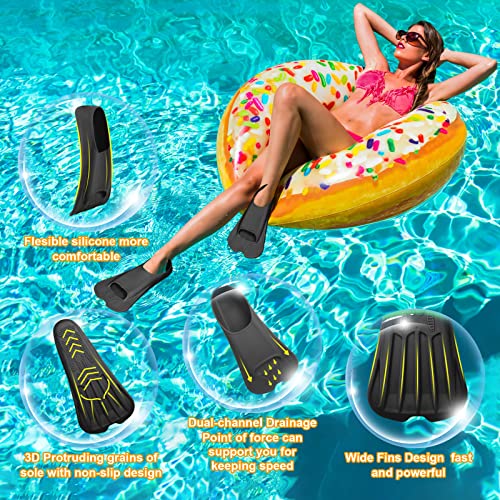 Happyouth Swim Fins, Happyouth Swim Training Fins Short Fins Silicone Swim Flippers Swimming Fins with Mesh Bag for Lap Swimming Kids Adult Men Women - Image 4