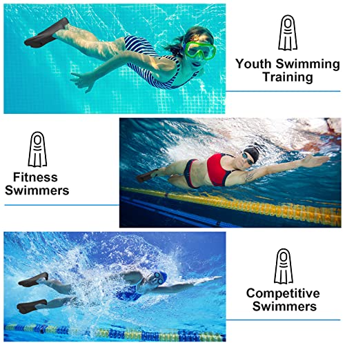 Happyouth Swim Fins, Happyouth Swim Training Fins Short Fins Silicone Swim Flippers Swimming Fins with Mesh Bag for Lap Swimming Kids Adult Men Women - Image 5