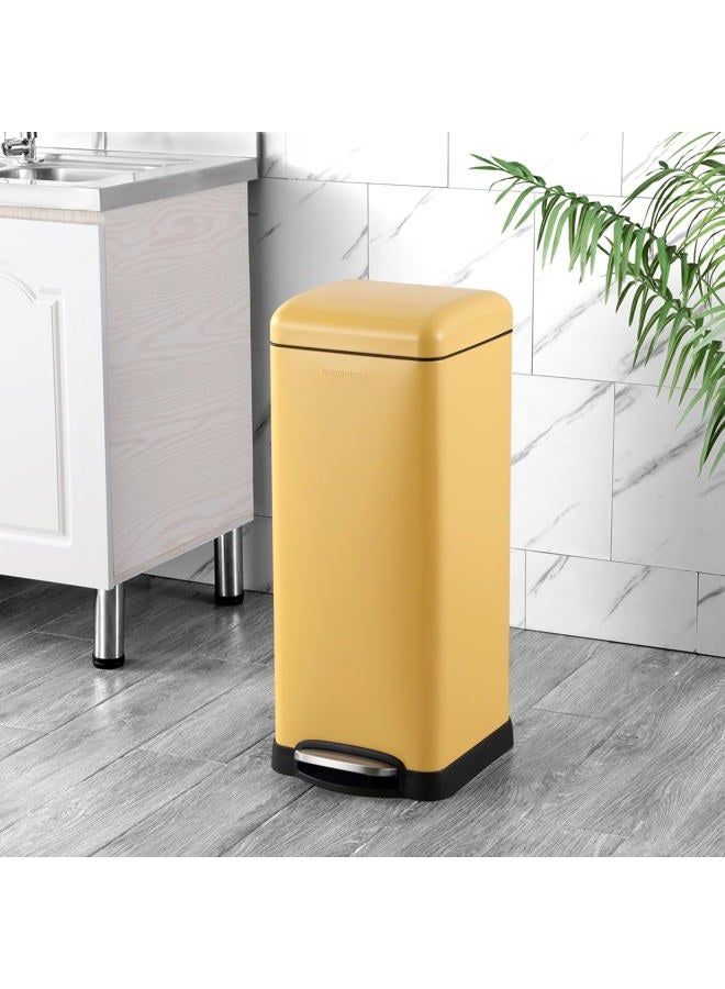 happimess HPM1007K Betty Retro 8-Gallon Step-Open Trash Can, Daffodil Yellow with Soft-Close Lid, Fingerprint Resistant, Modern, Minimalistic for Home, Kitchen, Laundry Room, Office, Bedroom, Bathroom - Image 2
