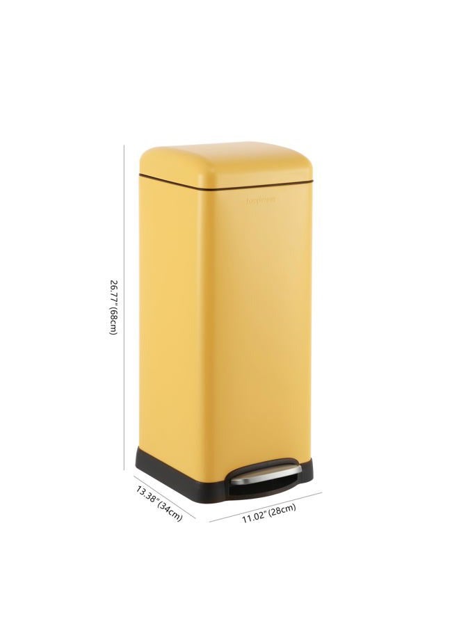 happimess HPM1007K Betty Retro 8-Gallon Step-Open Trash Can, Daffodil Yellow with Soft-Close Lid, Fingerprint Resistant, Modern, Minimalistic for Home, Kitchen, Laundry Room, Office, Bedroom, Bathroom - Image 4