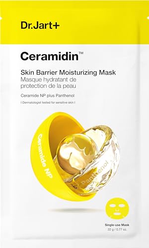 DrJart Ceramidin Skin Barrier Moisturizing Face Mask  Sheet Mask  Korean Skin Care  Travel Size 1 Pack