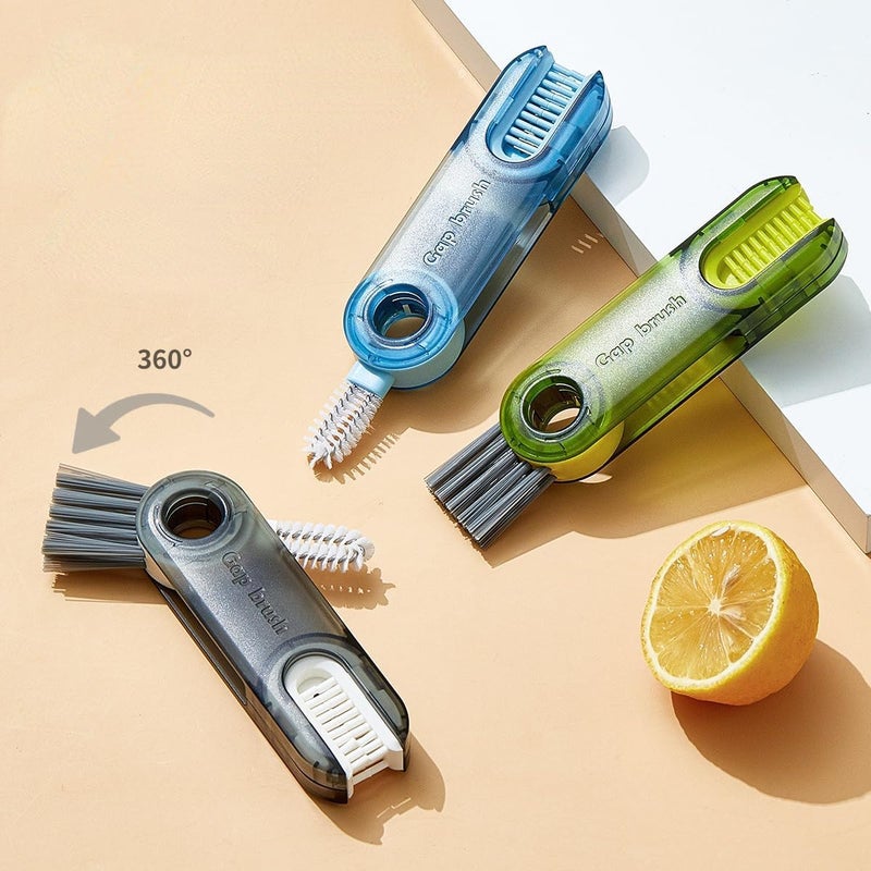 3 in 1 Multifunctional Cleaning Brush, Small Cup Lid Detail Brush, U Shape Silicone Straw Brush, Straw Cleaning Brush Set for Water Bottle Glass Cup (1) - Image 4