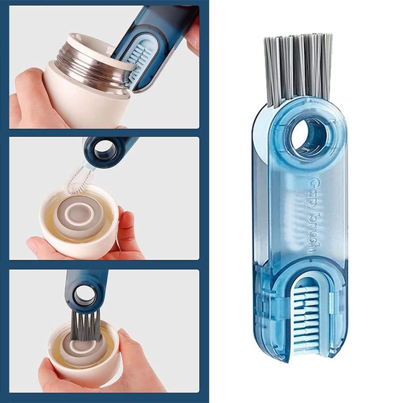 3 in 1 Multifunctional Cleaning Brush, Small Cup Lid Detail Brush, U Shape Silicone Straw Brush, Straw Cleaning Brush Set for Water Bottle Glass Cup (1) - Image 5