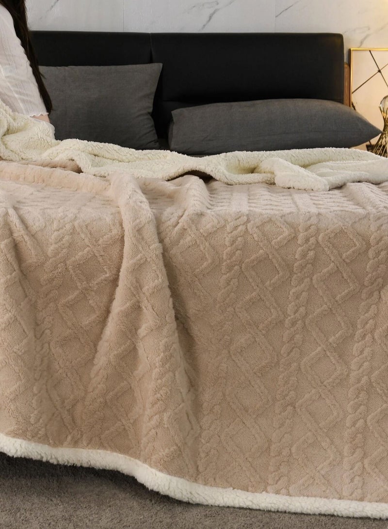 DubaiGallery Winter thickened Polar Fleece blanket soft comfortable double layer lamb Fleece office home nap warm sofa blanket  - Image 1