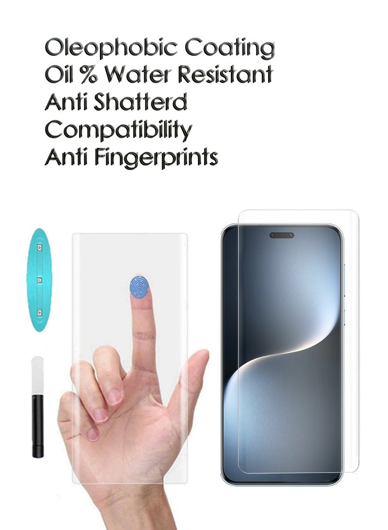 For Honor Magic 7 pro - UV Advanced Premium Tempered Glass Screen Protector Guard , Full Adhesive UV Curved Case Friendly HD Clarity With Installation Kit - Image 4