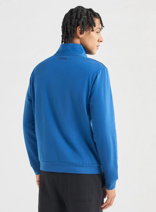 Splash FAV Panelled Sweatshirt with Long Sleeves and High Neck