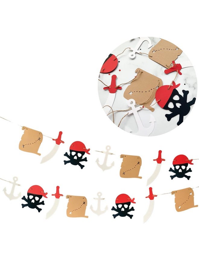 Pinfliers Pinfliers Pirate 5th Birthday Decoration for Boys| Birthday Theme Decor for Boys, Kids| Paper Birthday Banner, Bunting, Streamers| Birthday Backdrop for Decoration | 16 pcs | 71 inches | Multicolor  - Image 1
