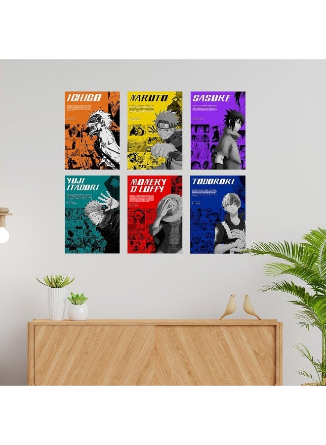 CodersParadise Paper Pack Of 6 - Anime Wall Posters 8X12 Inch (A4 Size) Included Glue Dots Wall Decor Posters Wall Art - Image 3