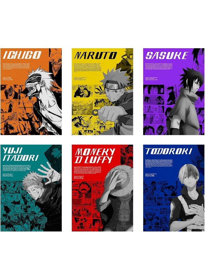 CodersParadise Paper Pack Of 6 - Anime Wall Posters 8X12 Inch (A4 Size) Included Glue Dots Wall Decor Posters Wall Art - Image 1