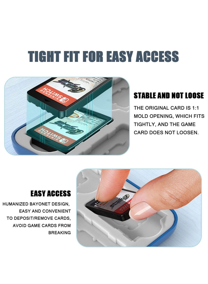 Excefore Game Card Case for Nintendo Switch OLED Game Card Micro SD Memory Cards with 24 Game Card Slots and 24 Micro SD Card Slots,Carbon Fibre Surface Shell Silicone Lining Portable Cartridge Storage Box  - Image 3