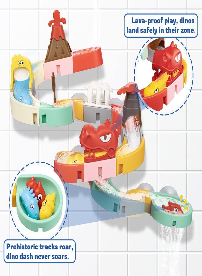 SOCBTNSO Dinosaur Slide Toys, Bath Toys for Kids, DIY Building Kit for Ages 5-7, Bathtub Time Birthday Gifts for Toddler 3 + Year Old (36 PCS) - Image 5