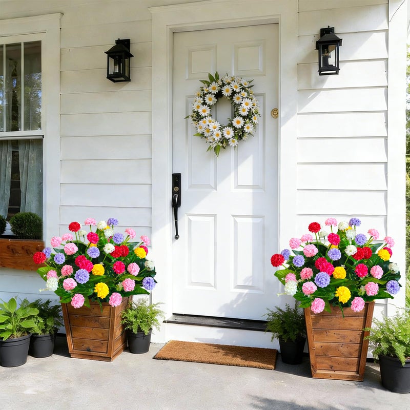 Cherica 10Pcs Artificial Flowers for Outdoors UV Resistantï¼Œ6Pcs Colorful Fake Mums Flowers and 4Pcs Outdoor Faux Plants Weatherproof Fake Plants Flowers for Indoor Outdoor Front Door Garden Proch - Image 4