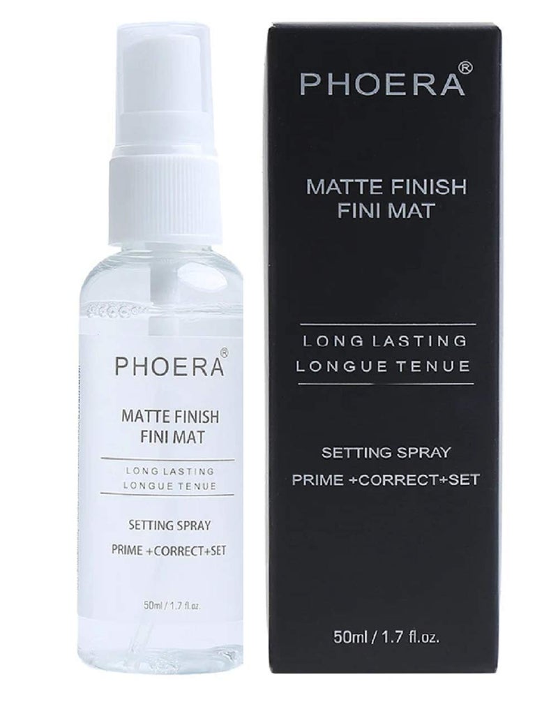 Phoera AQUAPURITY Phoera Makeup Setting Spray 3 In 1 Fixer, Primer & Corrector Matte Finish, Makeup Sealer Spray Long Lasting16Hr Wear Face Make Up Foundation Light Weight Beauty Blender - Image 1
