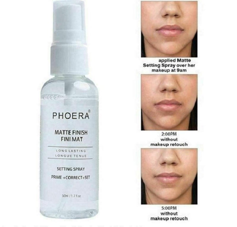 Phoera AQUAPURITY Phoera Makeup Setting Spray 3 In 1 Fixer, Primer & Corrector Matte Finish, Makeup Sealer Spray Long Lasting16Hr Wear Face Make Up Foundation Light Weight Beauty Blender - Image 5