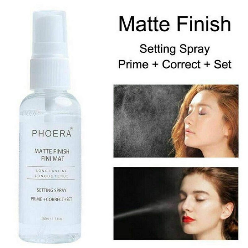 Phoera AQUAPURITY Phoera Makeup Setting Spray 3 In 1 Fixer, Primer & Corrector Matte Finish, Makeup Sealer Spray Long Lasting16Hr Wear Face Make Up Foundation Light Weight Beauty Blender - Image 2