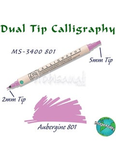 Calligraphy Double Tip Calligraphy 2 mm 5 mm 801 Eggplant