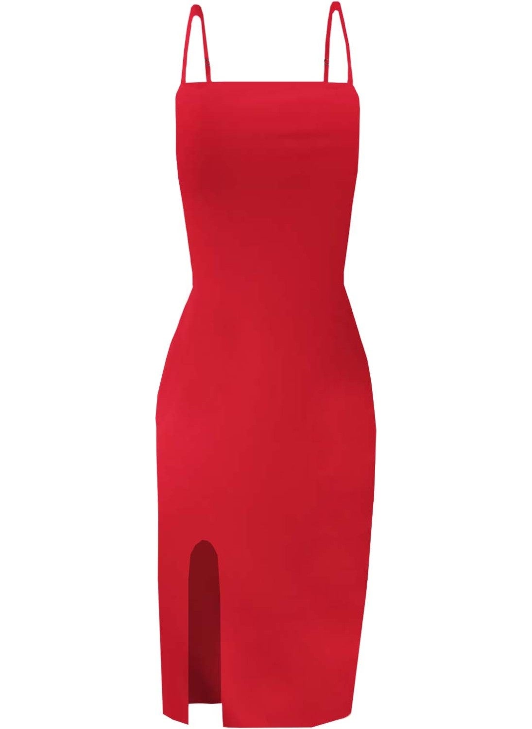 Due Stelle Women's Black Front Slit Lycra Dress - No Underwear  - Image 4