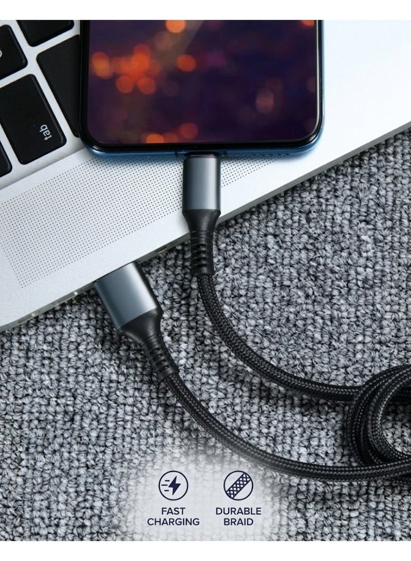 micro speed 2-Pack USB A to USB C Cable, 120W 6A Fast Charger Cord, 1M Premium Nylon Braided Wire for Fast Data Sync & Charging, Compatible with Samsung Galaxy, Xiaomi, Oppo, Vivo & All Type-C Devices - Image 4