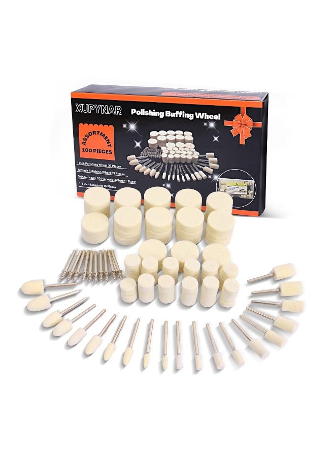 Generic 100PCS Polishing Buffing Wheel for Dremel Polishing Kit, Polishing Wheel for Dremel Tool Accessories, with 1/8" Shank for Dremel Buffing Wheels  - Image 5