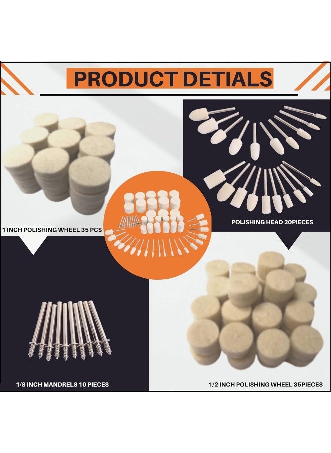Generic 100PCS Polishing Buffing Wheel for Dremel Polishing Kit, Polishing Wheel for Dremel Tool Accessories, with 1/8" Shank for Dremel Buffing Wheels  - Image 2