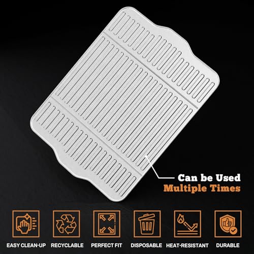 NUPICK 10-Pack BAC507 Grill Drip Tray Liners for Traeger Pro 575, Pro 22 and Elite 22, Grill Accessories for Traeger, Aluminum Disposable Drip Trays,Heat-Resistant Grill Accessory, 22in X 15.5in - Image 5