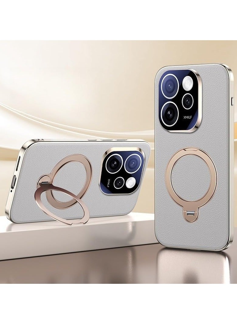 Leather Case Compatible with OPPO Reno 15 Pro Features an adjustable rotating stand, shockproof and drop-resistant magnetic slim case, suitable for OPPO Reno 15 Pro.