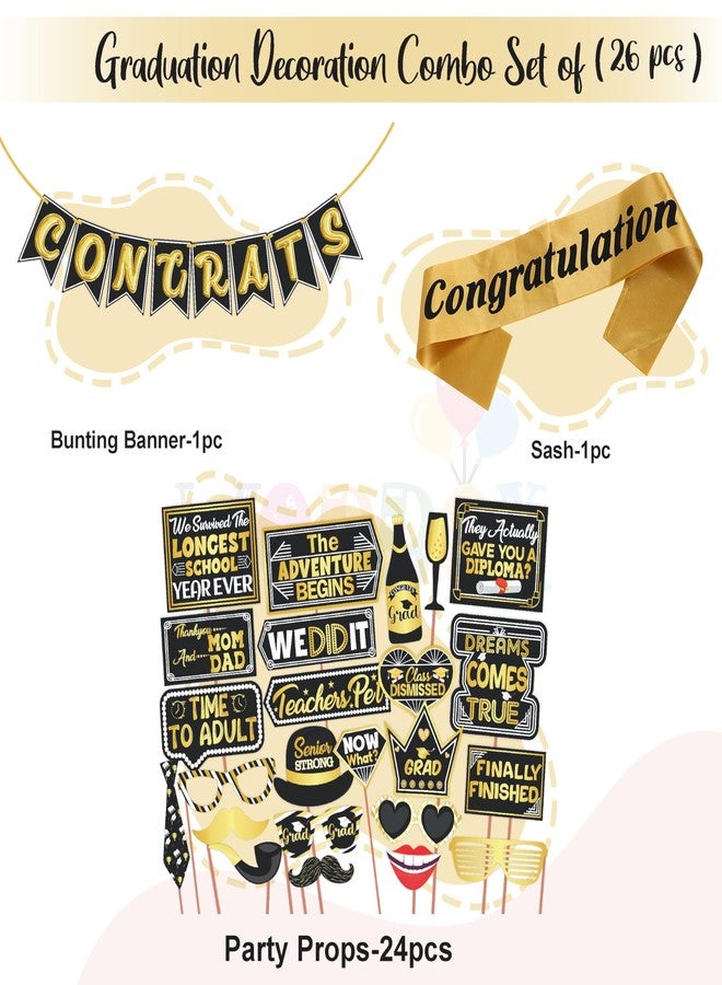 ووبوكس مجموعة أدوات تصوير حفلات التخرج من ووبوكس، لافتة التخرج، مجموعة زينة التخرج (26 قطعة) (FP2798) - Image 2