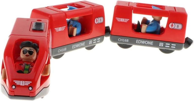 klarako Magnetic 3-Section Train Set - Battery Operated, Compatible with All Major Toy Train Brands, Wooden Toys for Kids Toddlers - Image 4