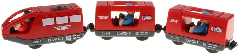 klarako Magnetic 3-Section Train Set - Battery Operated, Compatible with All Major Toy Train Brands, Wooden Toys for Kids Toddlers - Image 1