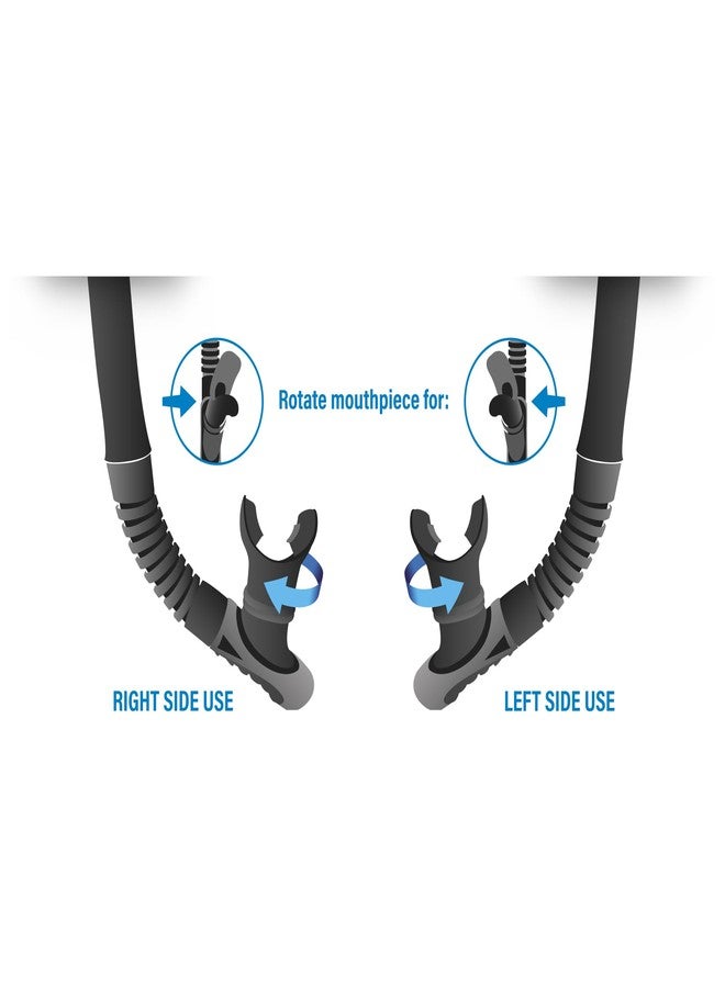 سياك أنبوب تنفس Seac Reverse Dry مزود بقطعة فم قابلة للتعديل. غطاء جاف وصمام تنفيس - Image 3